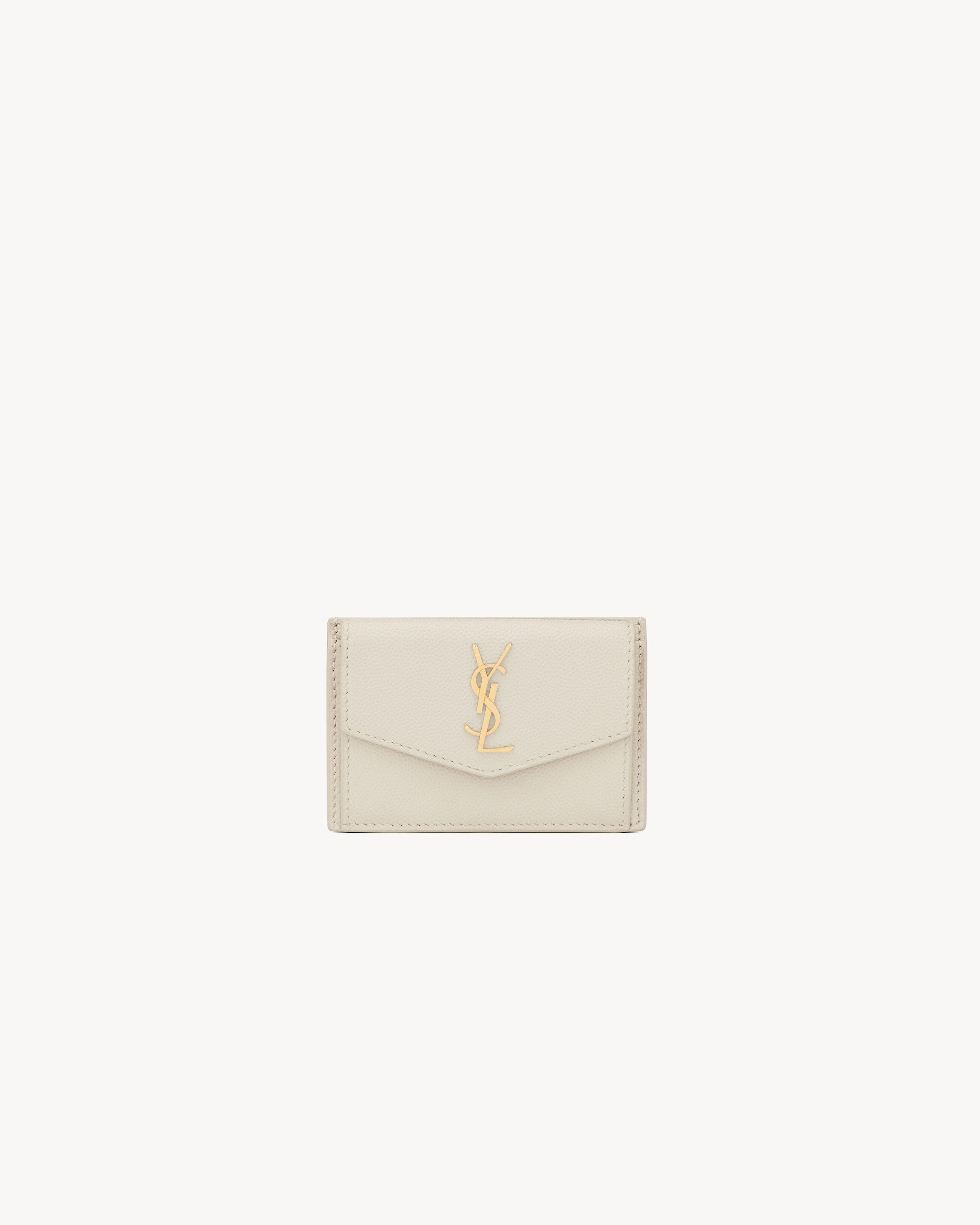 YSL Uptown Wallet on Chain with card holder  Grained Black Leather & Gold  Hardware 