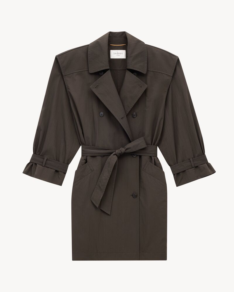 Trench in nylon stropicciato