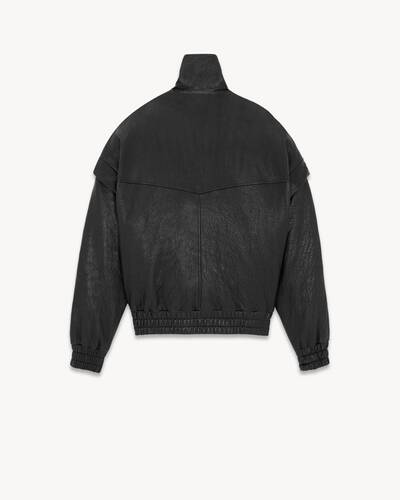 bomber saint laurent in pelle di agnello martellata