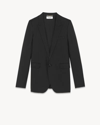 【送料&関税込】Saint Laurent Black Creme Blazer Saint Laurent Black Satin Blazer | italist