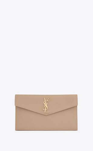 YSL Uptown Pouch (or YSL Baby Pouch) - Nickel and Leather Strap - Black  Leather with Gold or Silver Chain