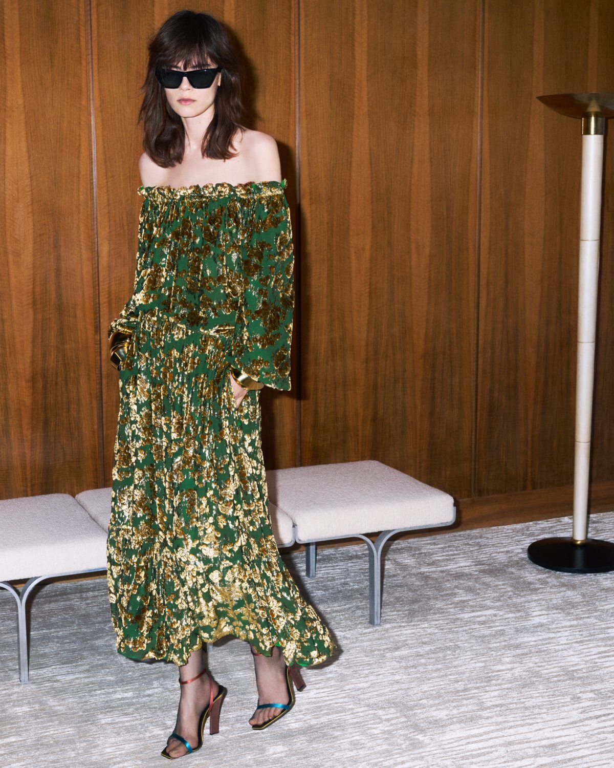 blouse in lamé dévoré velvet