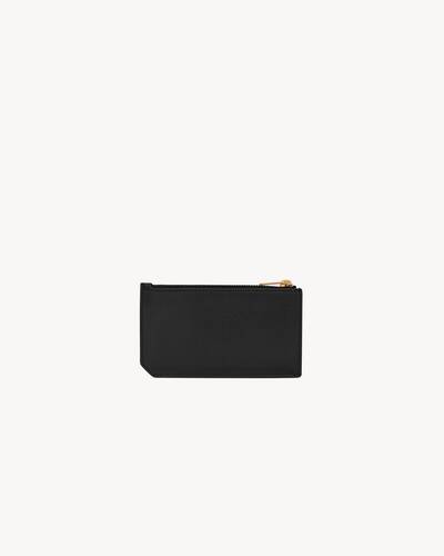 tiny cassandre zipped fragments credit card case in shiny leather