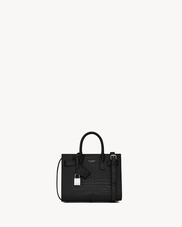 Sac de jour aus leder in krokodillederpragung SMALL Saint Laurent YSL