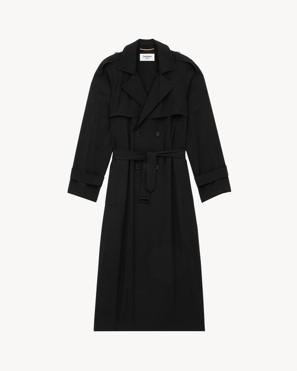 トレンチコート Saint Laurent TRENCH COAT (822845Y3A99 9610) cape trench coat in cotton twill | Saint Laurent | YSL NL