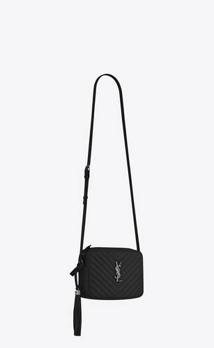 Yves Saint Laurent Chevron Leather Tassel Camera Messenger Bag