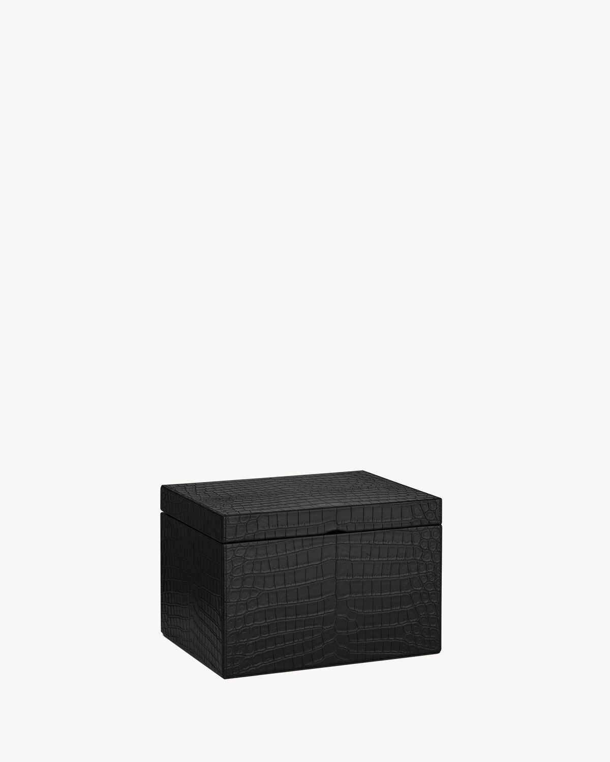 Small CROCODILE-EMBOSSED leather box