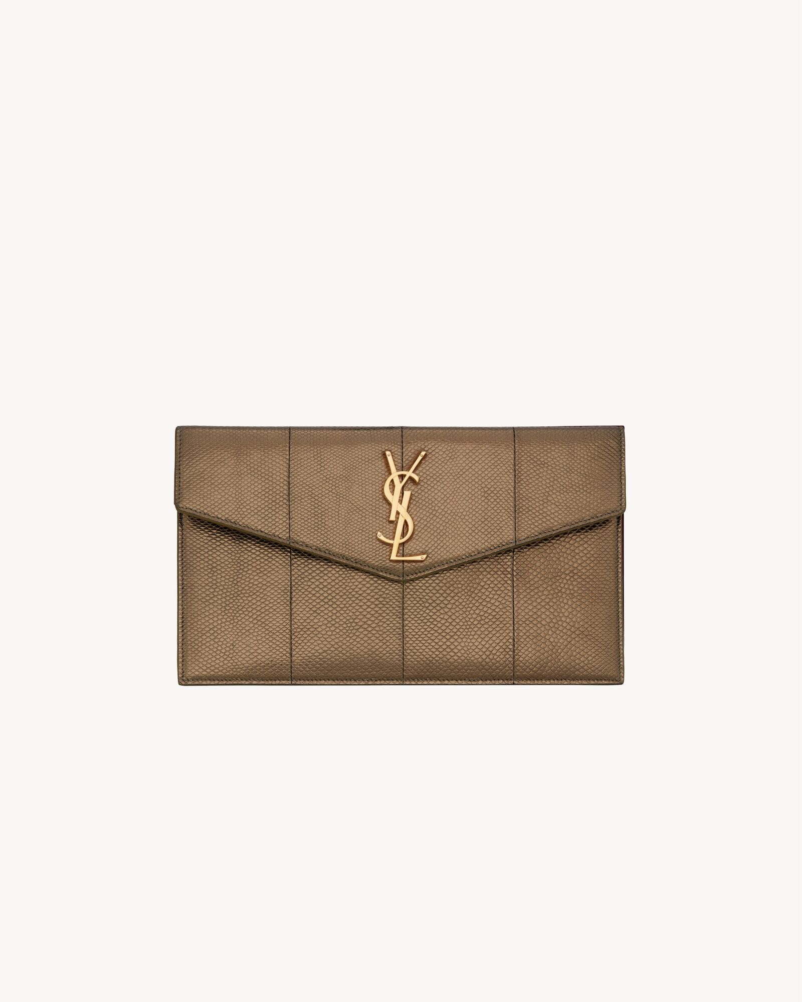 Ysl uptown clutch beige sale