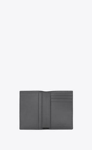 saint laurent credit card wallet in grain de poudre-embossed leather