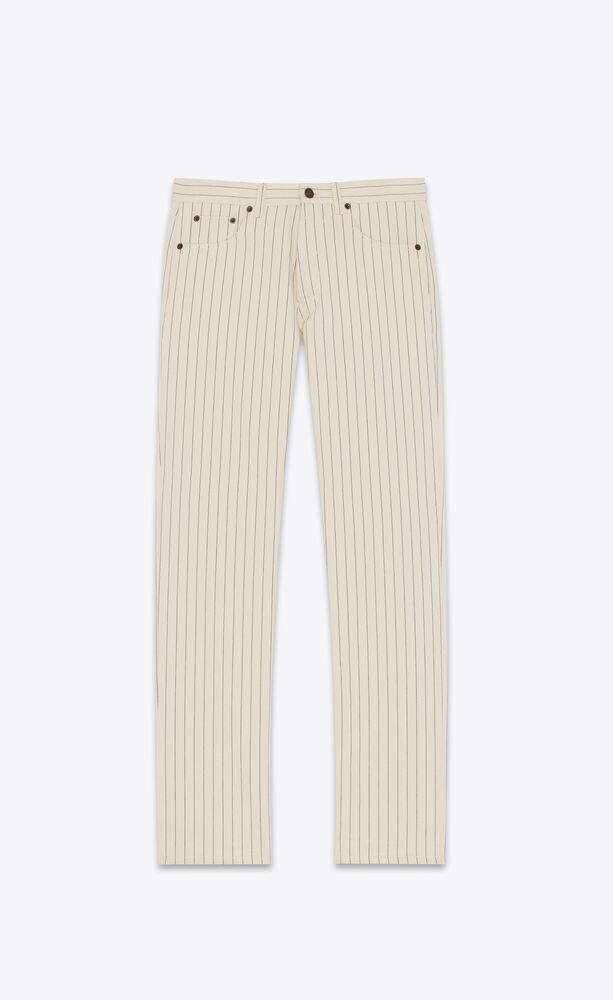 relaxed-fit jeans in striped grey off-white denim
