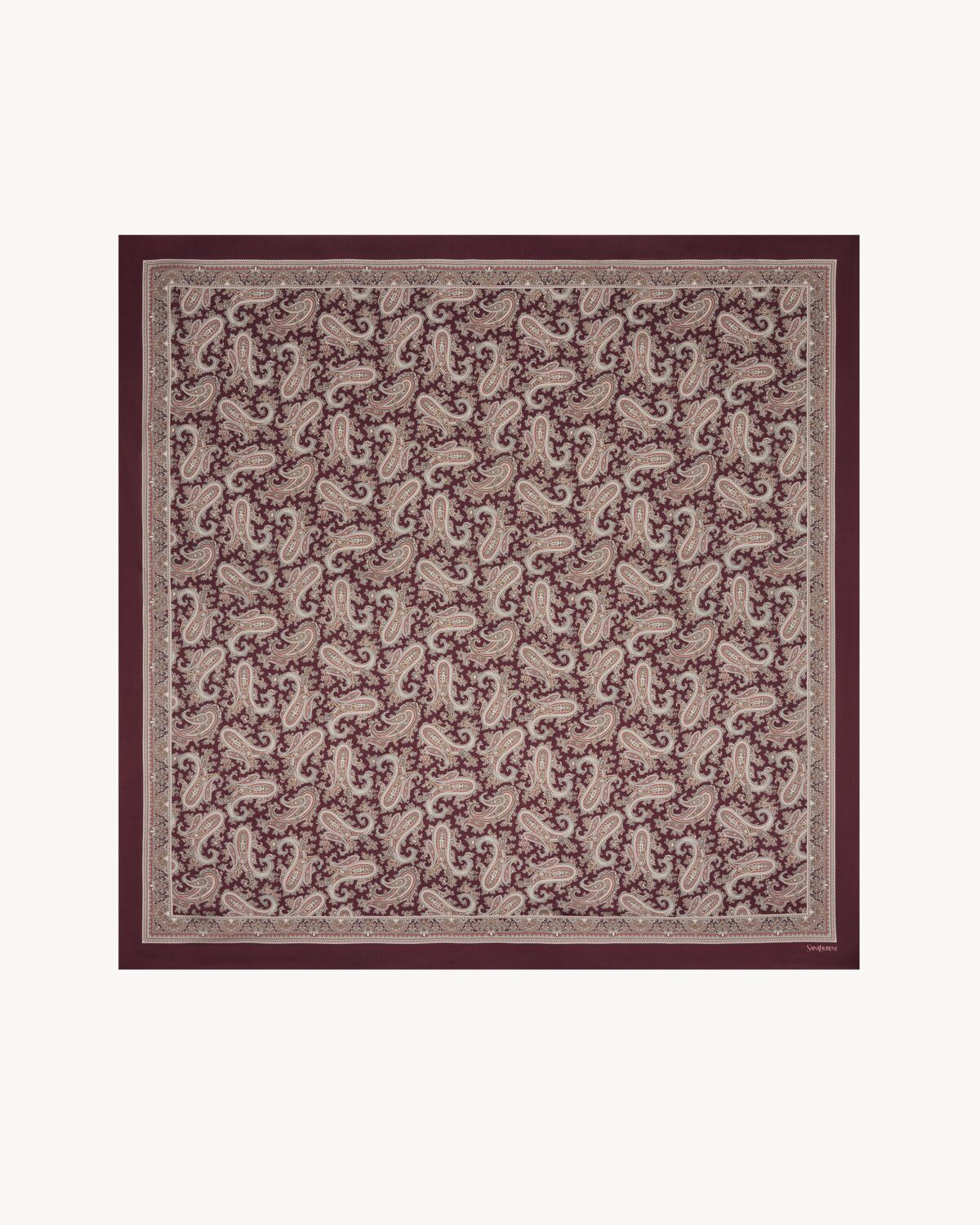 large square scarf in paisley silk charmeuse