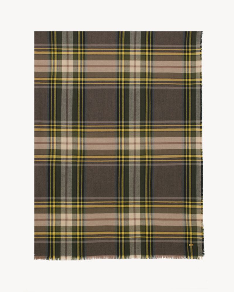 TARTAN SCARF IN WOOL AND SILK