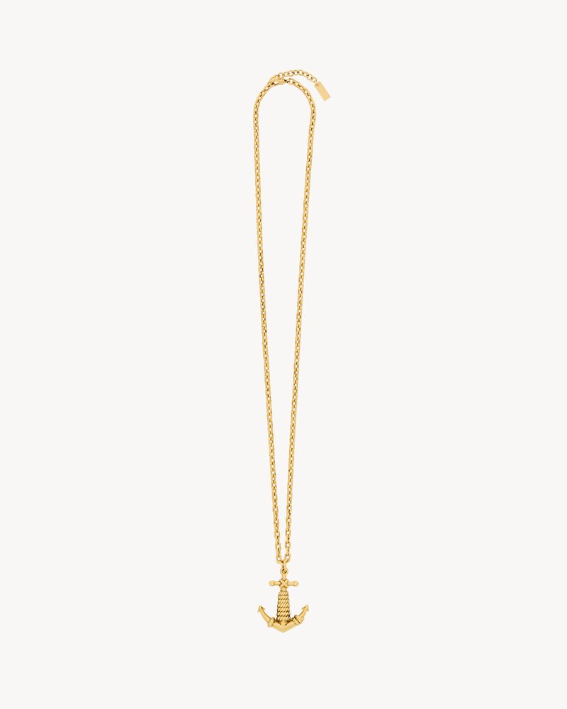 ANCHOR PENDANT NECKLACE IN BRASS