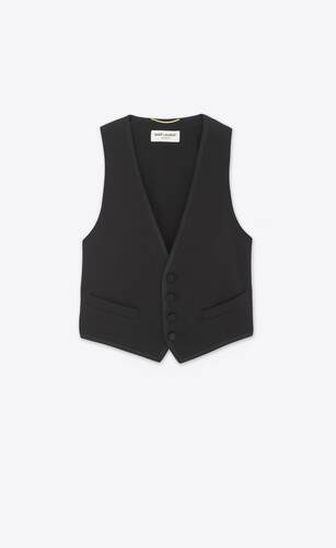 short tuxedo vest in grain de poudre