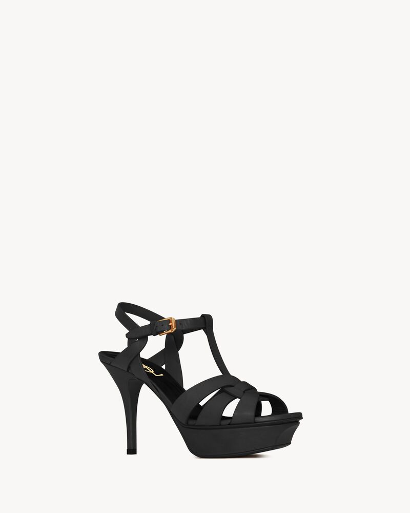 TRIBUTE platform sandals in smooth leather | Saint Laurent