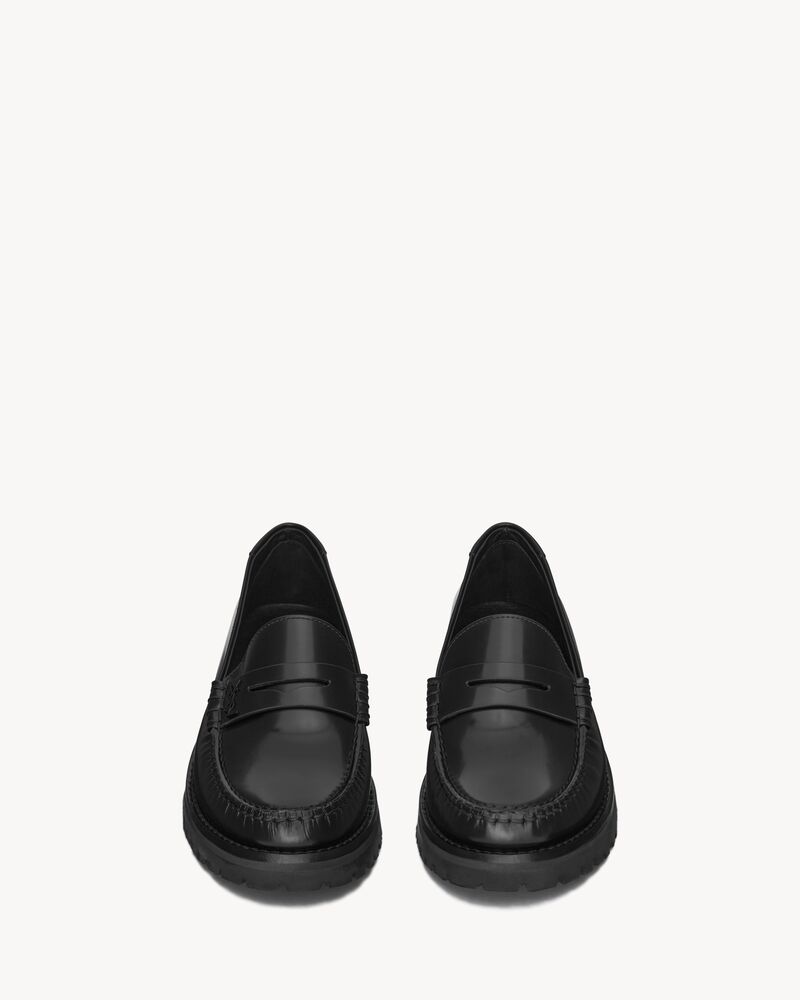 Le Loafer chunky penny slippers in glazed leather