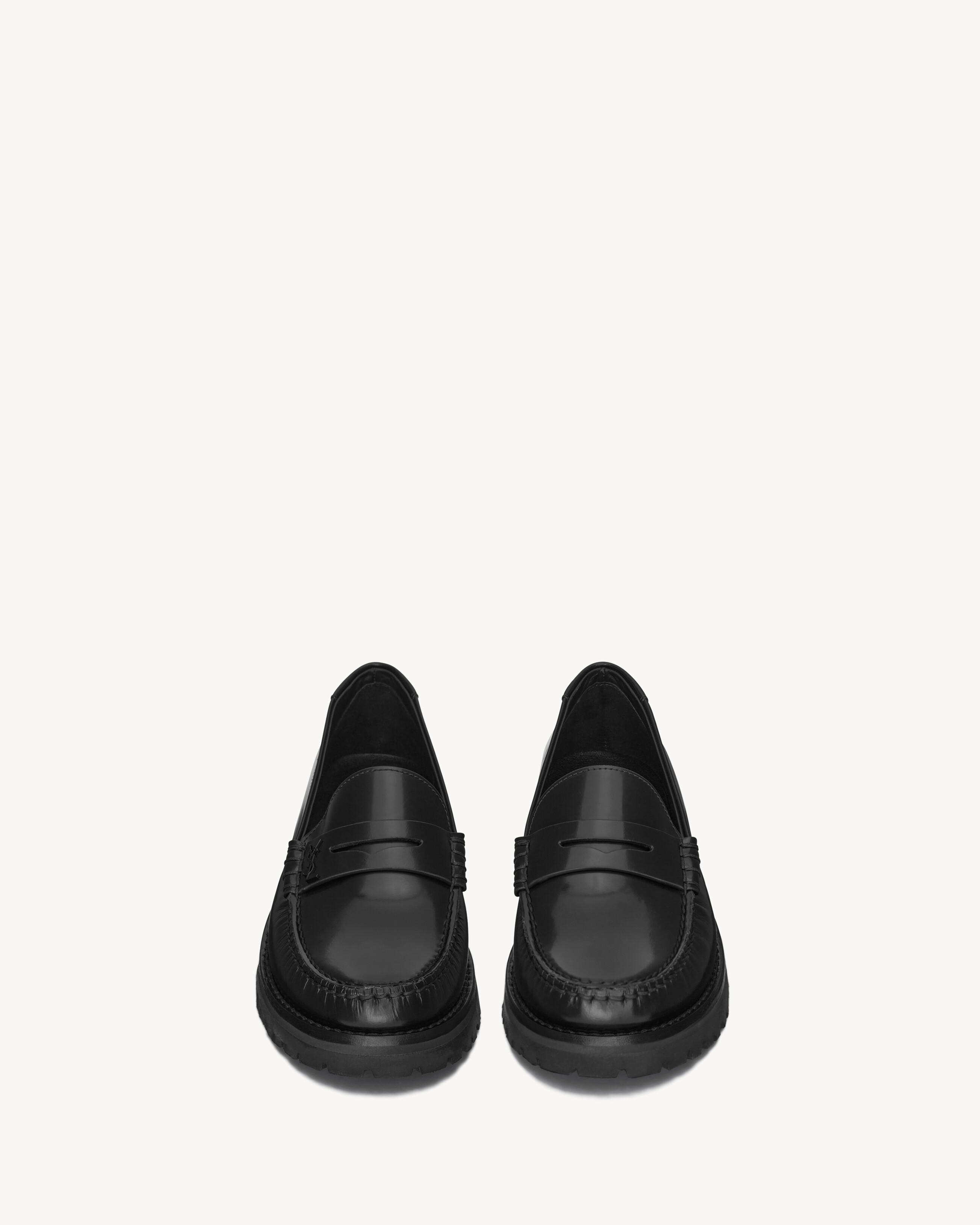 Le Loafer chunky penny slippers in glazed leather