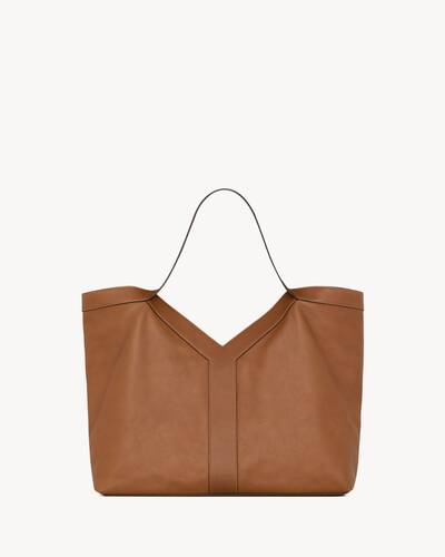 SAINT LAURENT サンローラン トートバッグ ダークブラウン レザー ショッピングバッグ サンローラン（レザー） | Saint Laurent