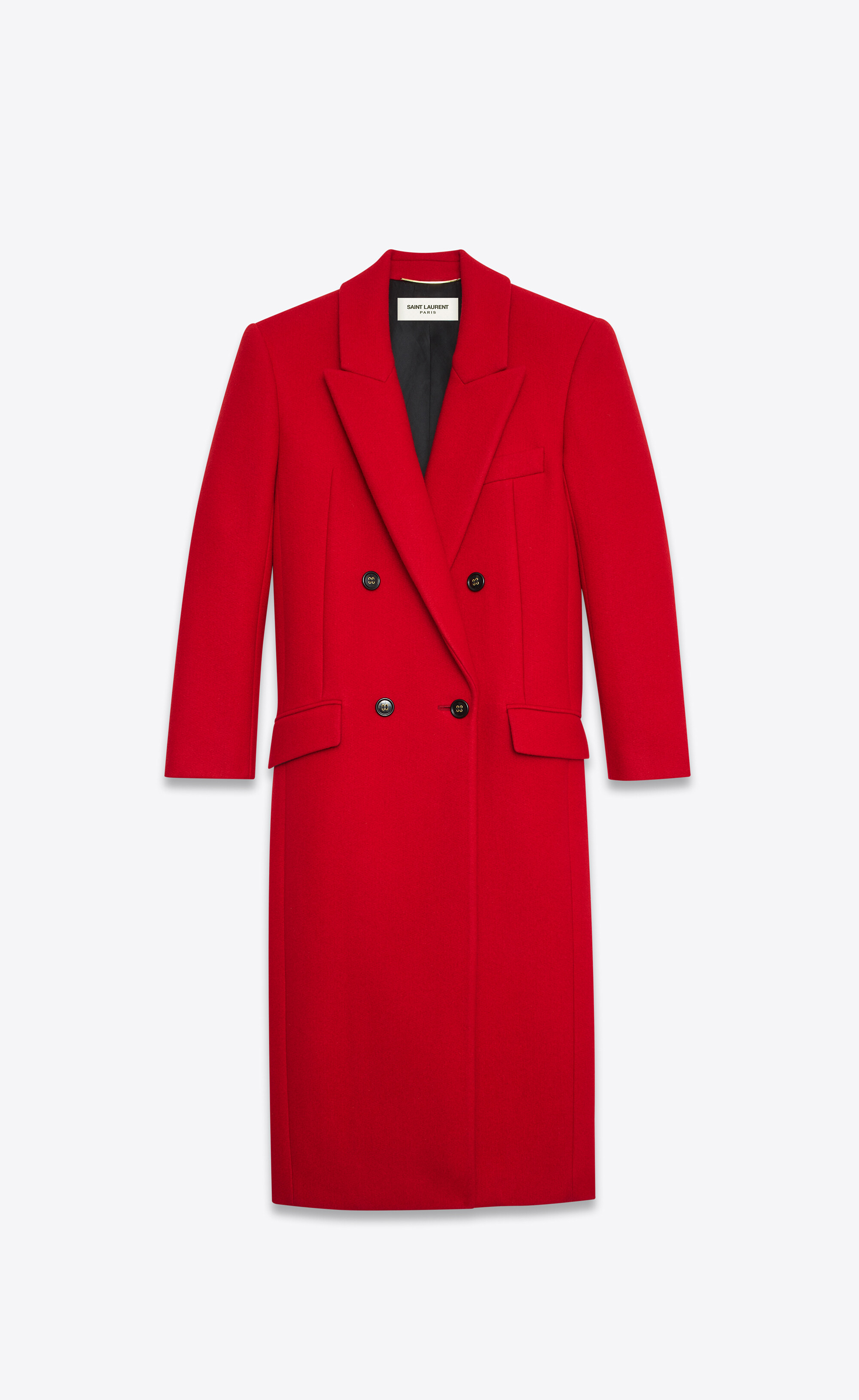ダブルブレストロングコート カシミア Saint Laurent