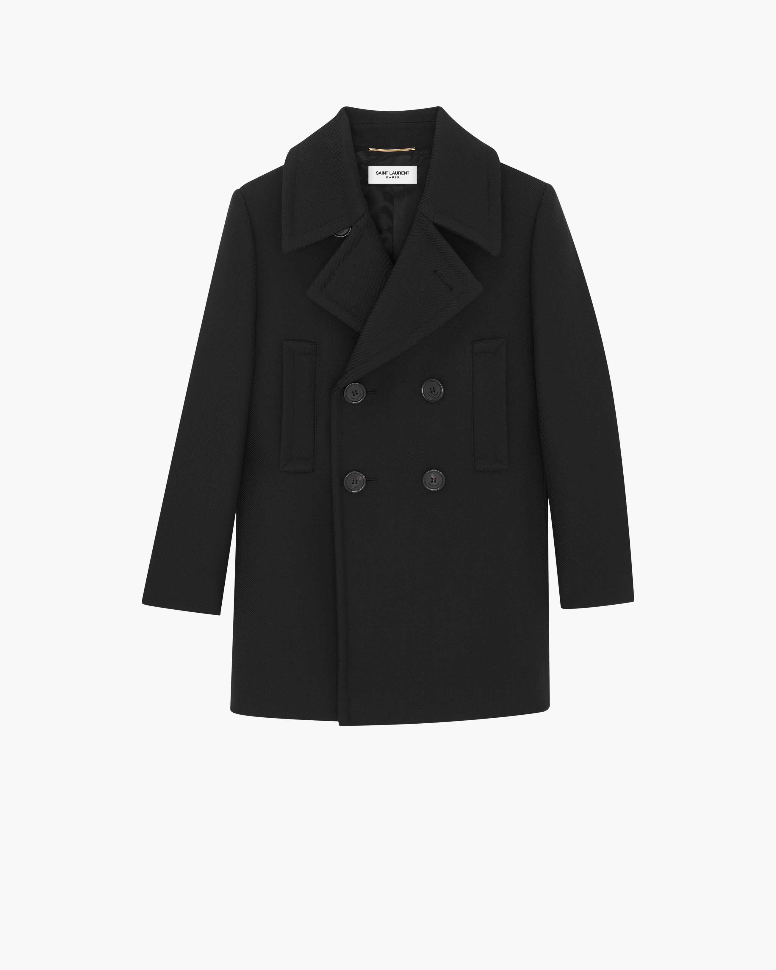Double-Breasted Peacoat in Wool