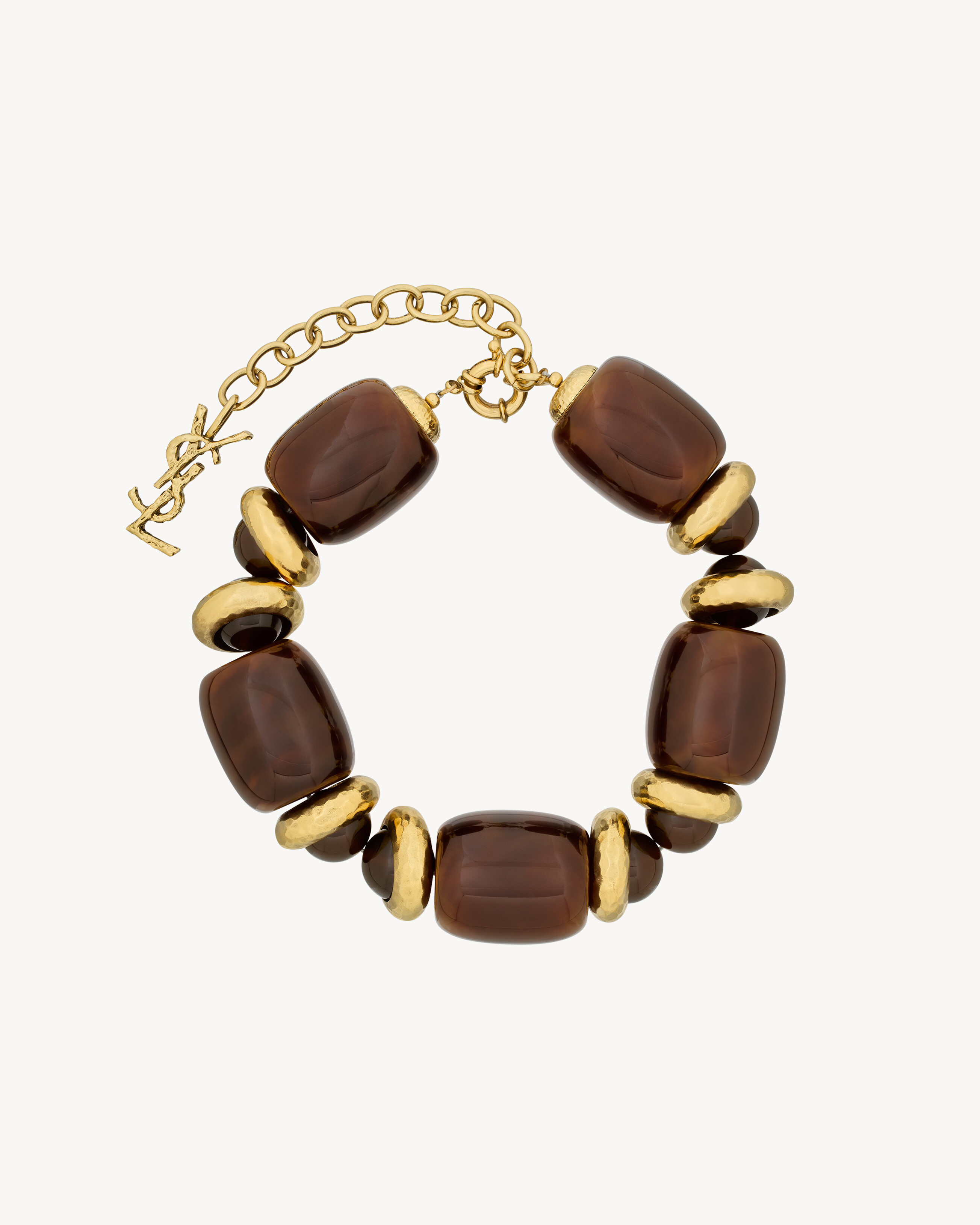 bead necklace in resin and metal