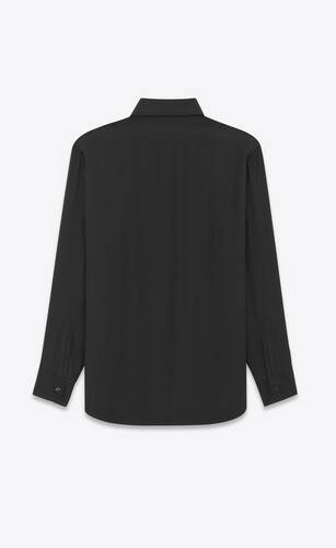 yves collar shirt in matte and shiny cassandre striped silk