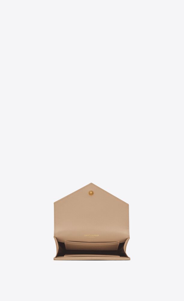 Saint Laurent Envelope Small Quilted Grain de Poudre Embossed Leather