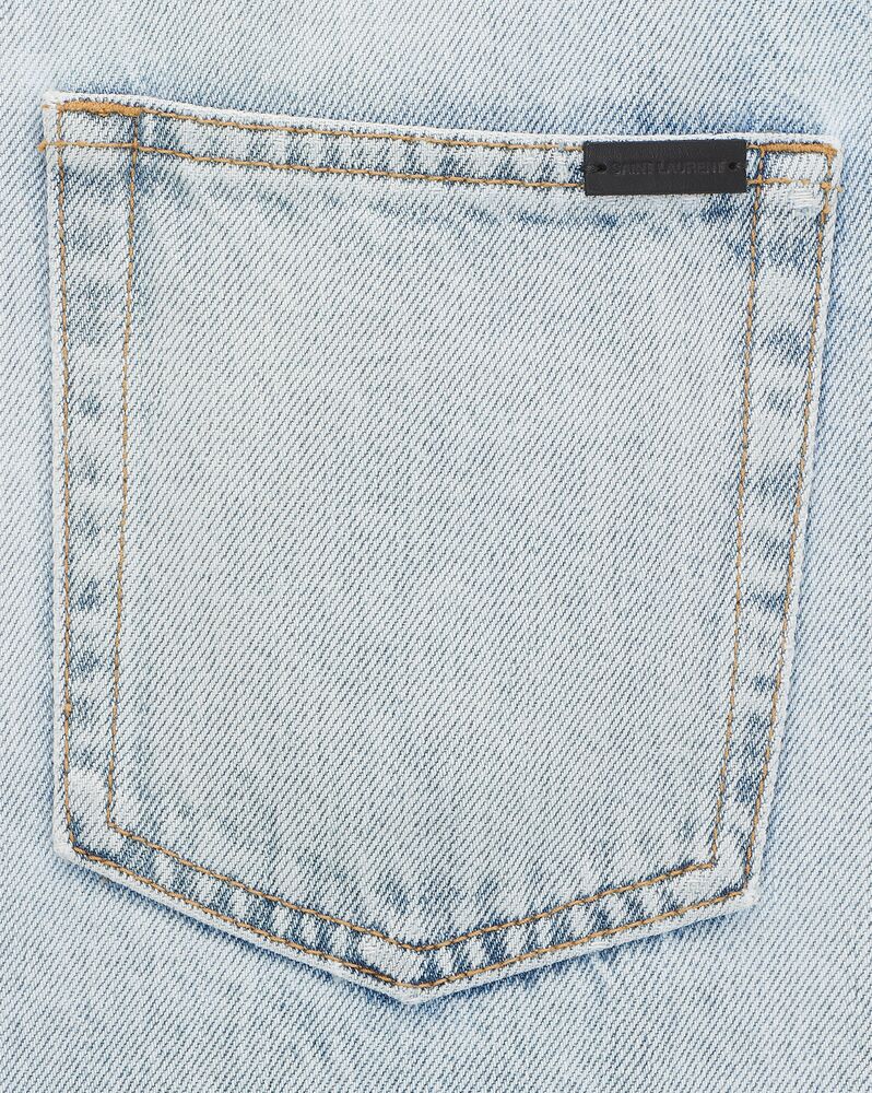 80's cropped jeans in light caribbean blue denim