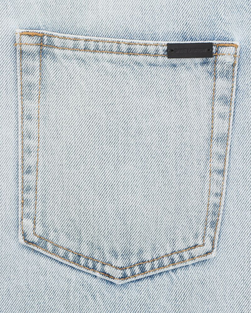 80's cropped jeans in light caribbean blue denim