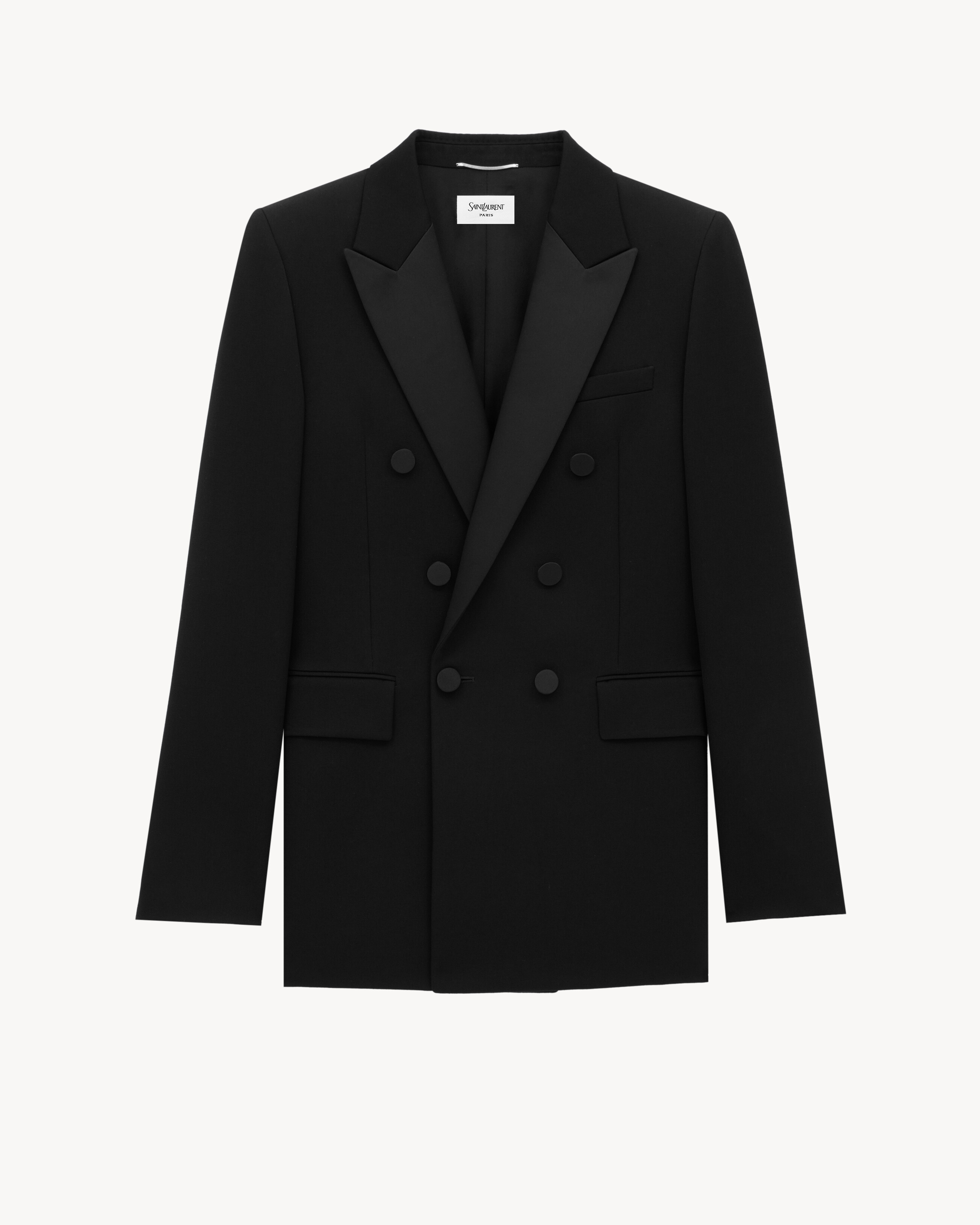 double-breasted tuxedo jacket in grain de poudre