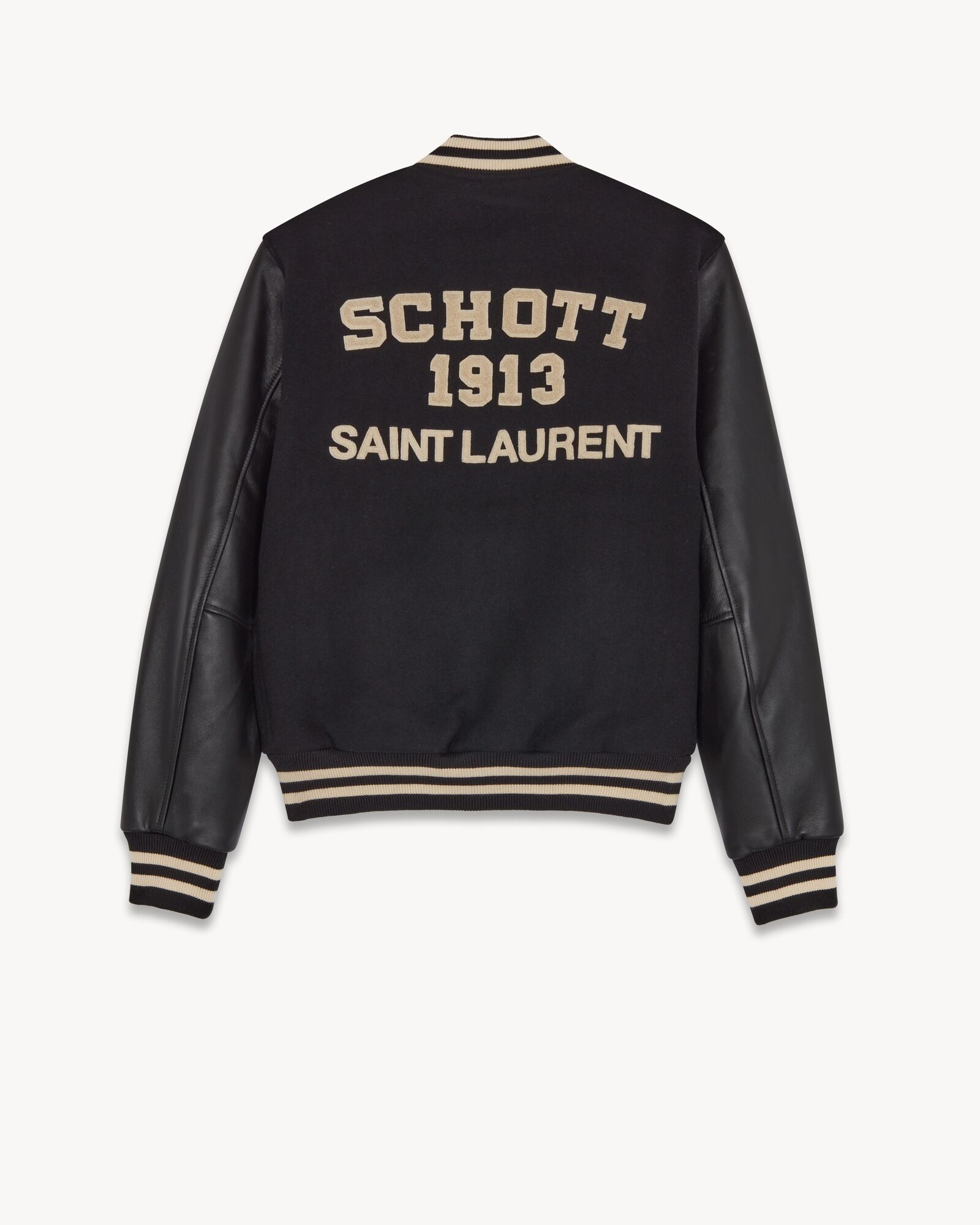 SCHOTT VARSITY JACKET IN WOOL AND LAMBSKIN | Saint Laurent | YSL.com