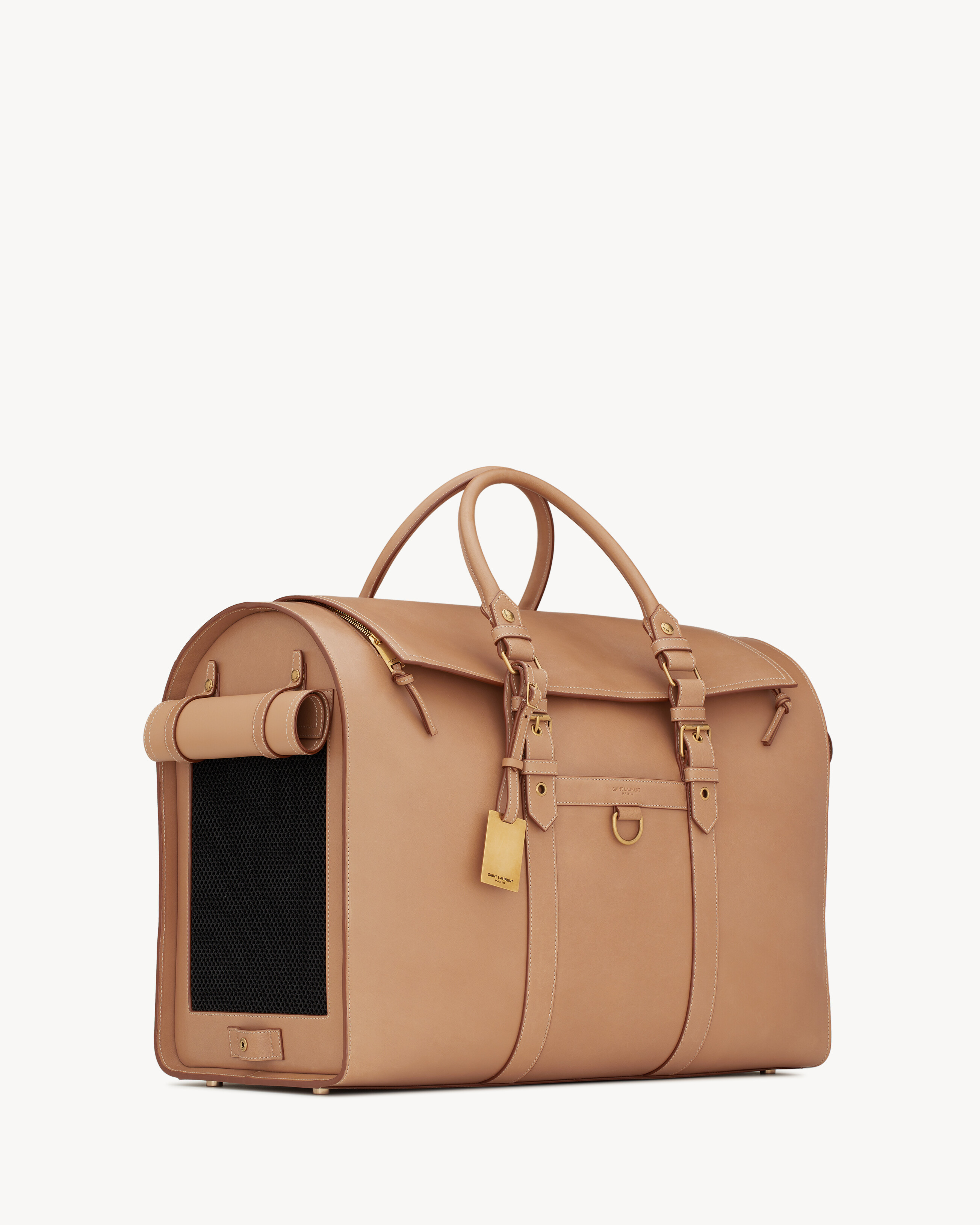 PET CARRIER BAG IN VEGETABLE-TANNED LEATHER