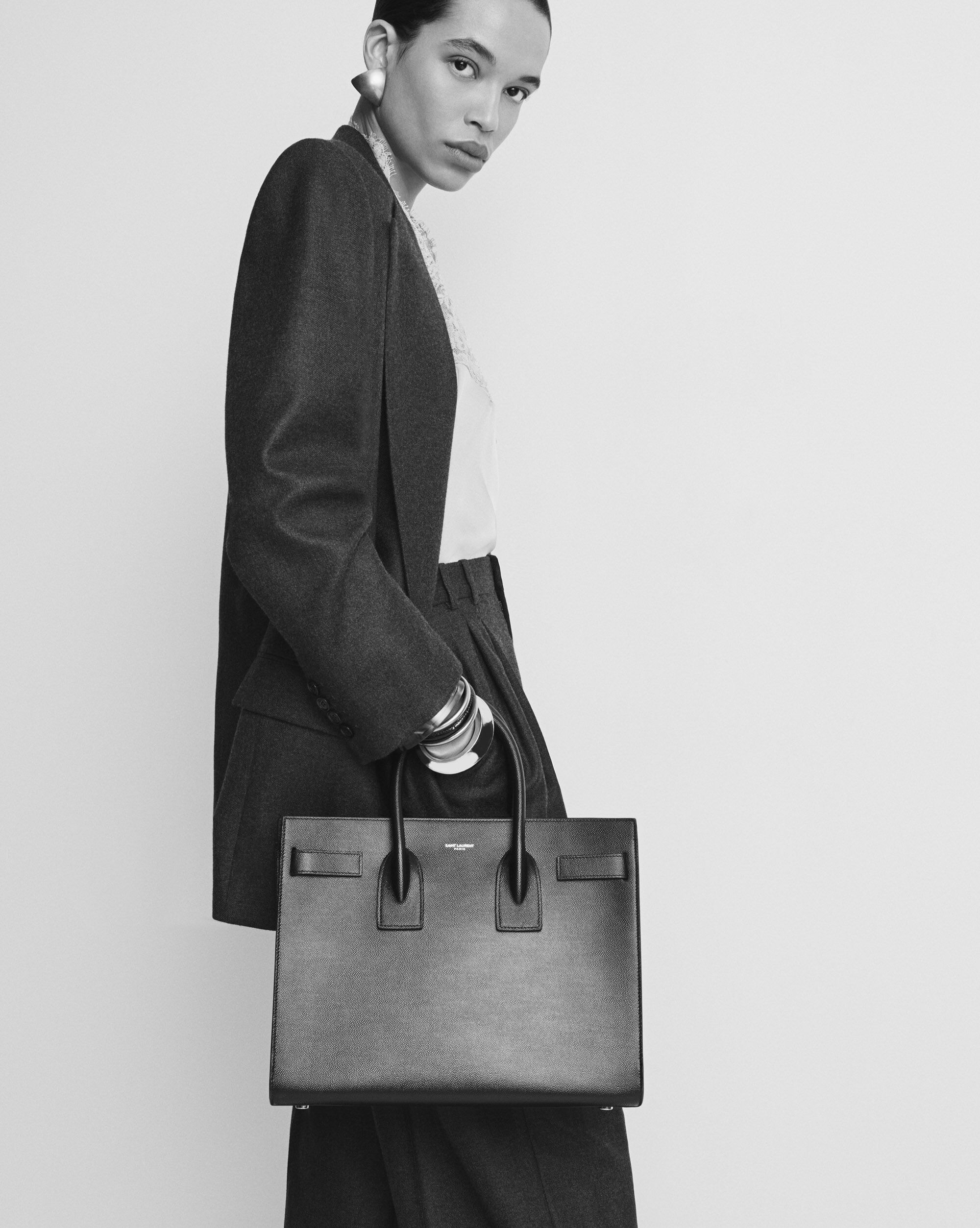 sac de jour en cuir grainé - SMALL