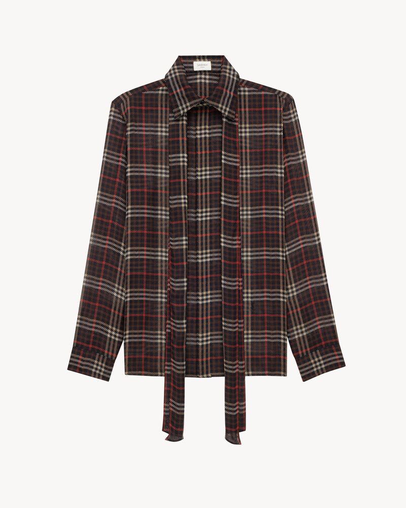 Camicia CASSANDRE in crêpe di seta tartan