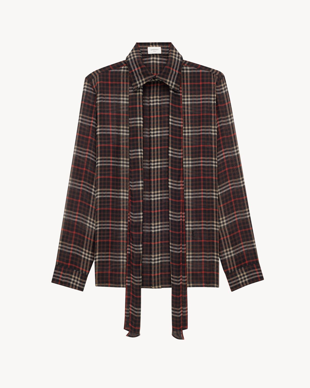 camicia cassandre in crêpe di seta tartan