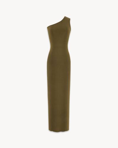 SAINT LAURENT Draped hammered silk-satin maxi dress