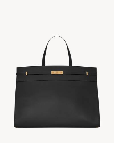 large manhattan shopping bag in smooth leather