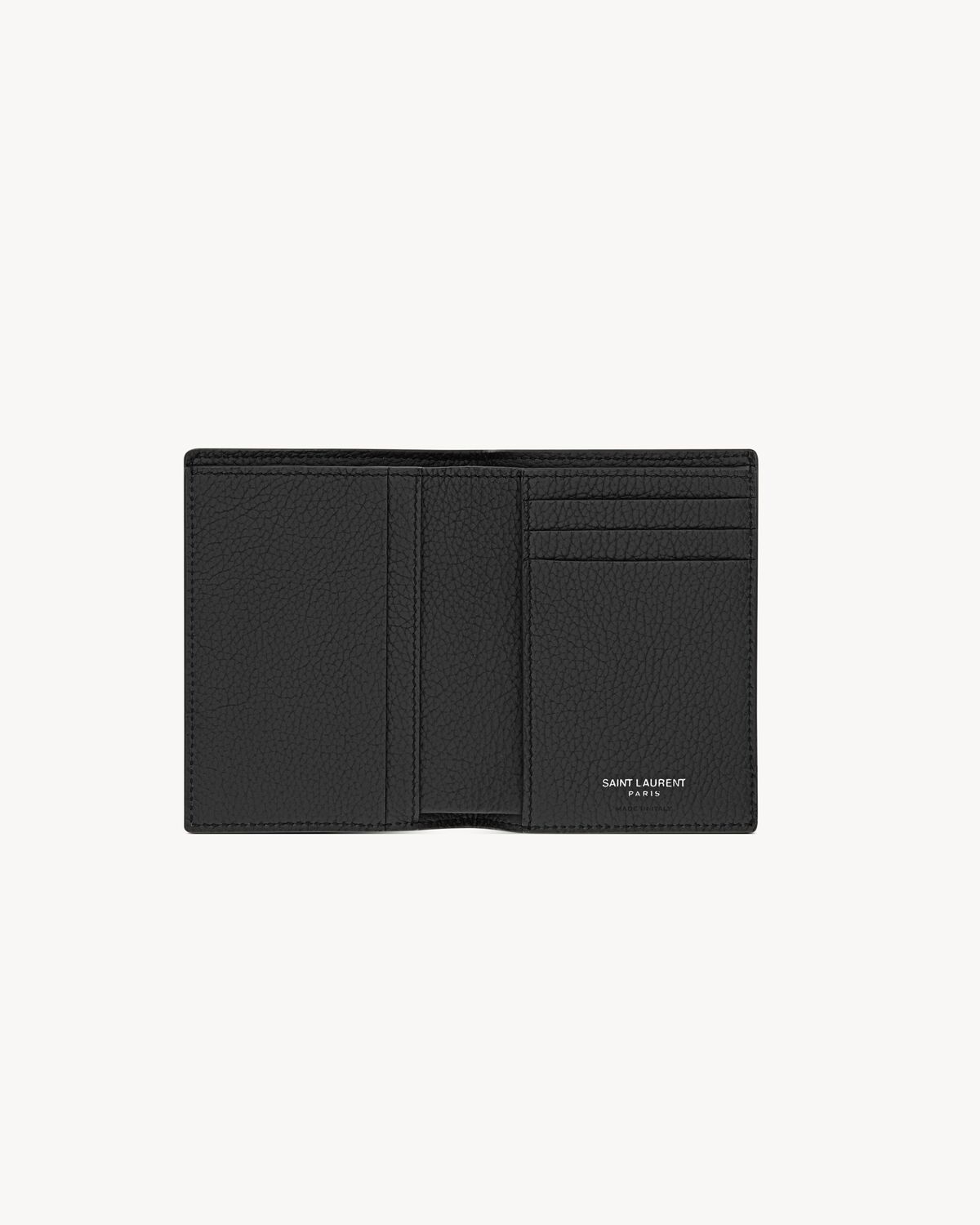 CASSANDRE SHADOW SAINT LAURENT credit card wallet in grained leather