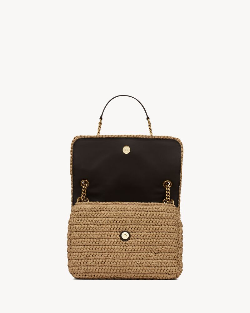 NIKI medium CHAIN BAG in raffia and leather