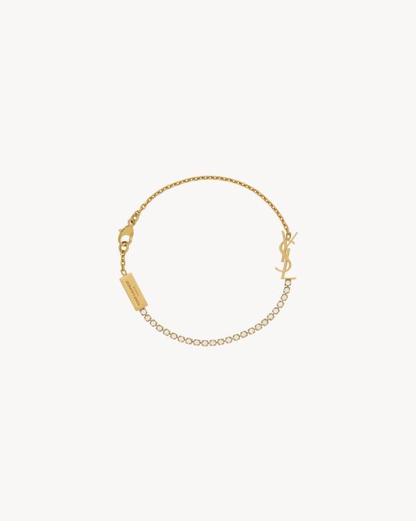 CASSANDRE CHARM BRACELET IN METAL AND RHINESTONE | Saint Laurent