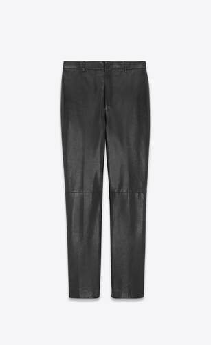 high-waisted pants in lambskin