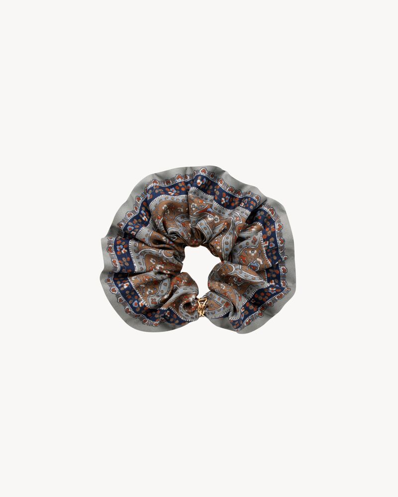 CASSANDRE scrunchie in paisley silk twill