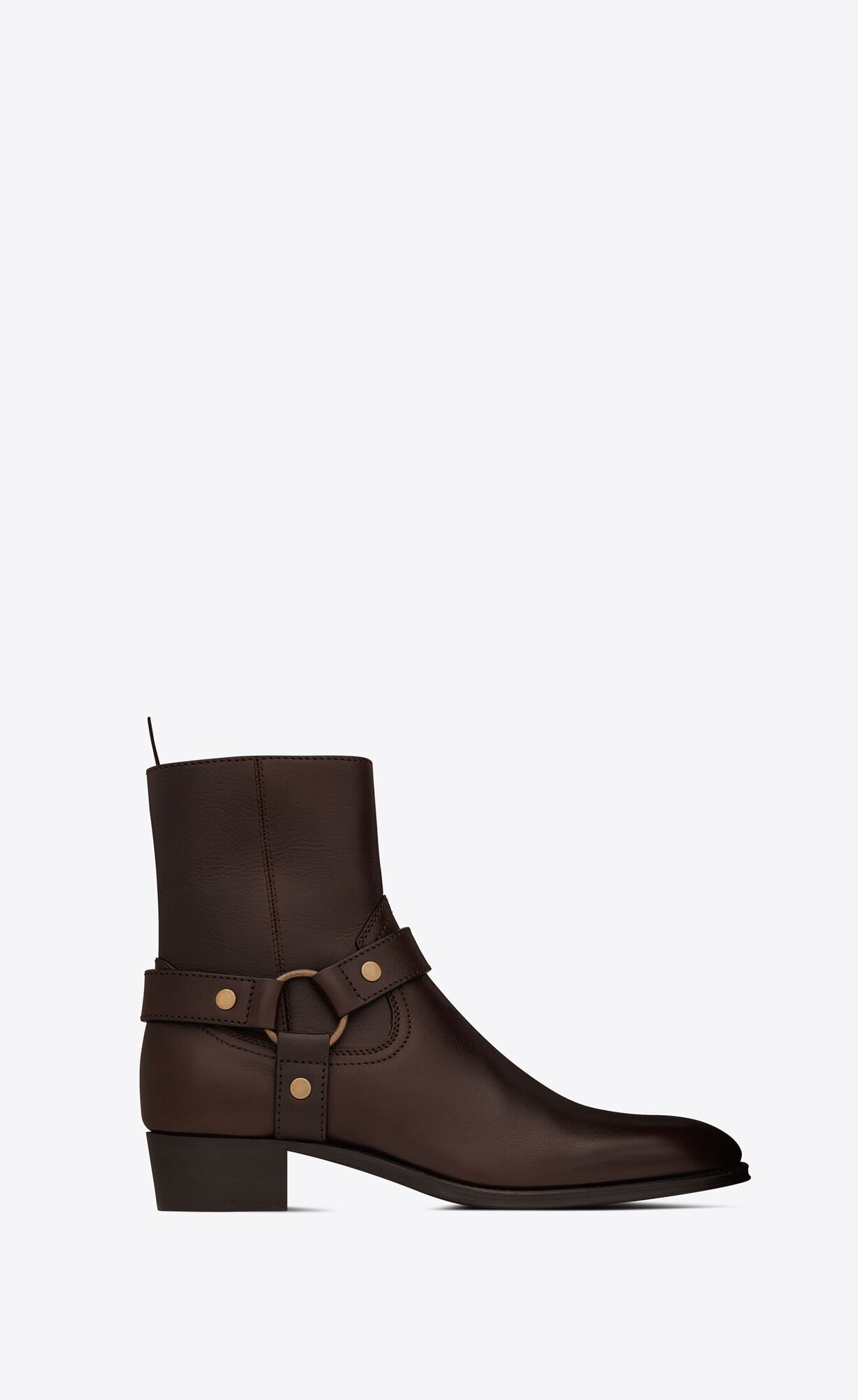 WYATT harness boots in smooth leather | Saint Laurent | YSL.com