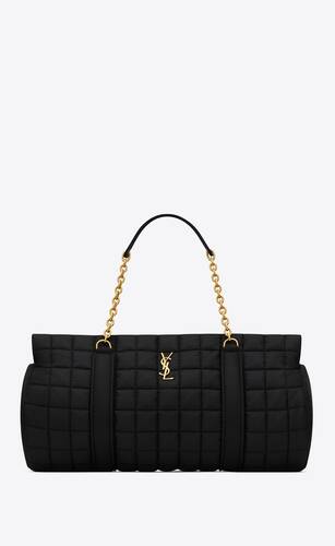 YSL Yves Saint Laurent Medium College Bag Black Hardware, Black Quilted  Leather | eBay
