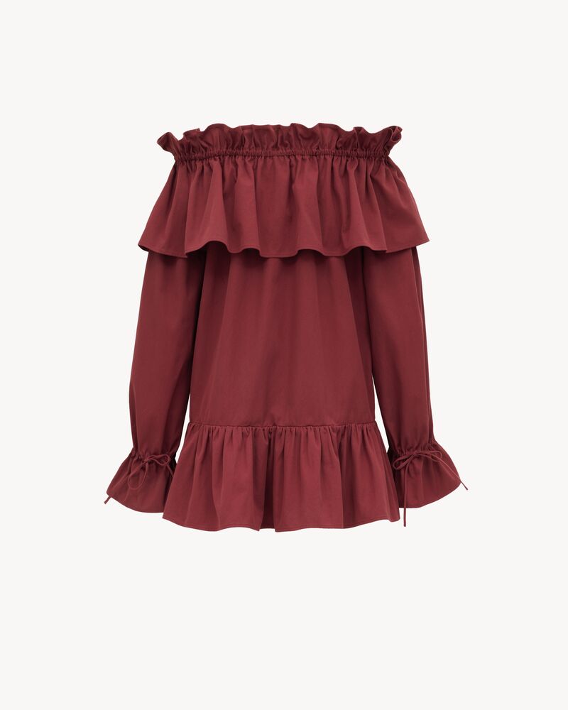 ruffled dress in cotton twill