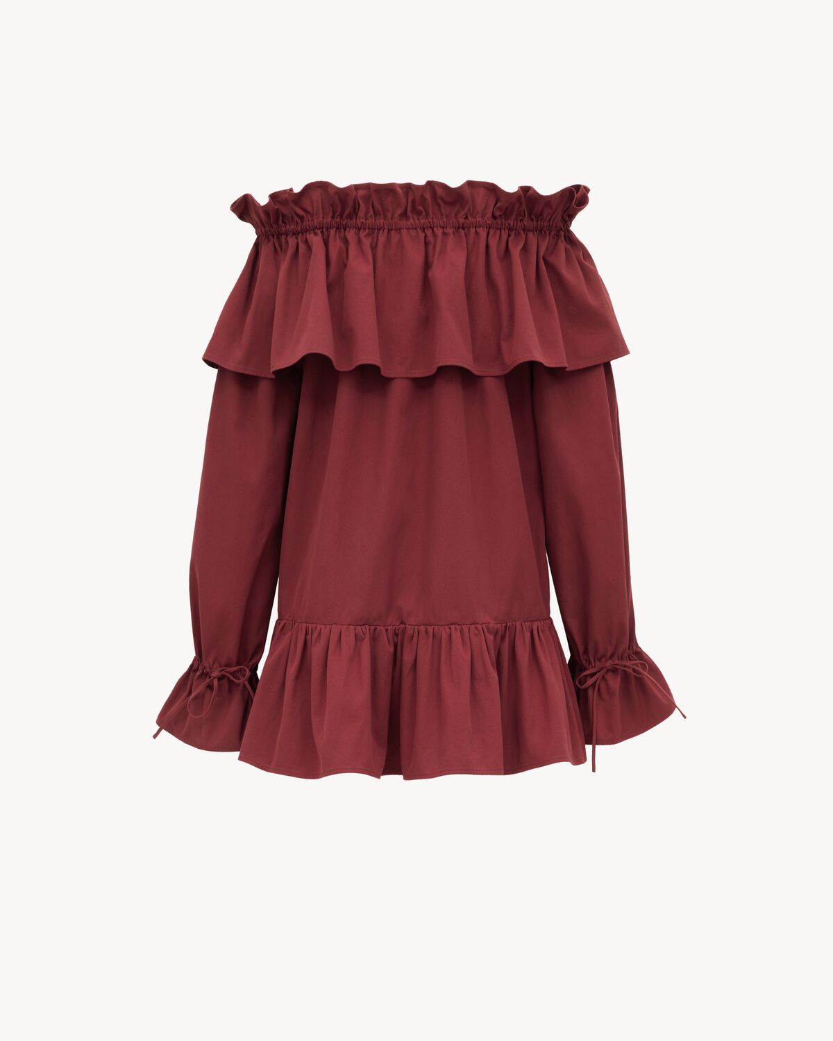 ruffled dress in cotton twill