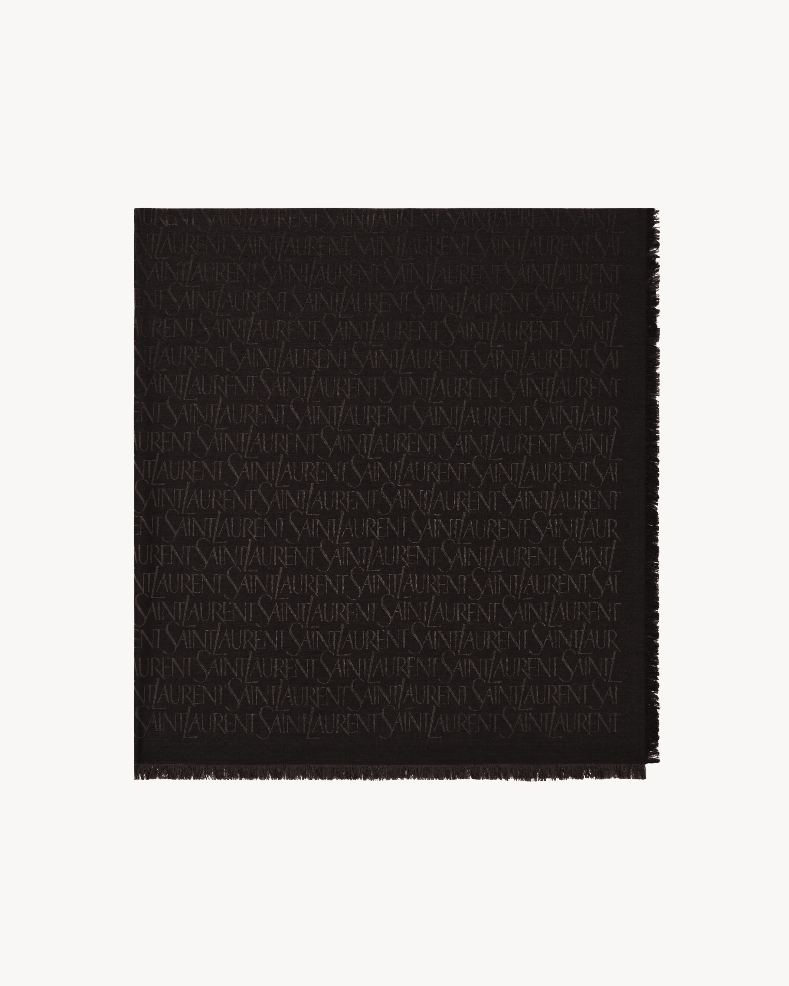 Sciarpa grande quadrata SAINT LAURENT in jacquard di seta e lana