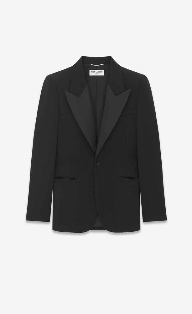 Tuxedo jacket in GRAIN DE POUDRE | Saint Laurent | YSL.com