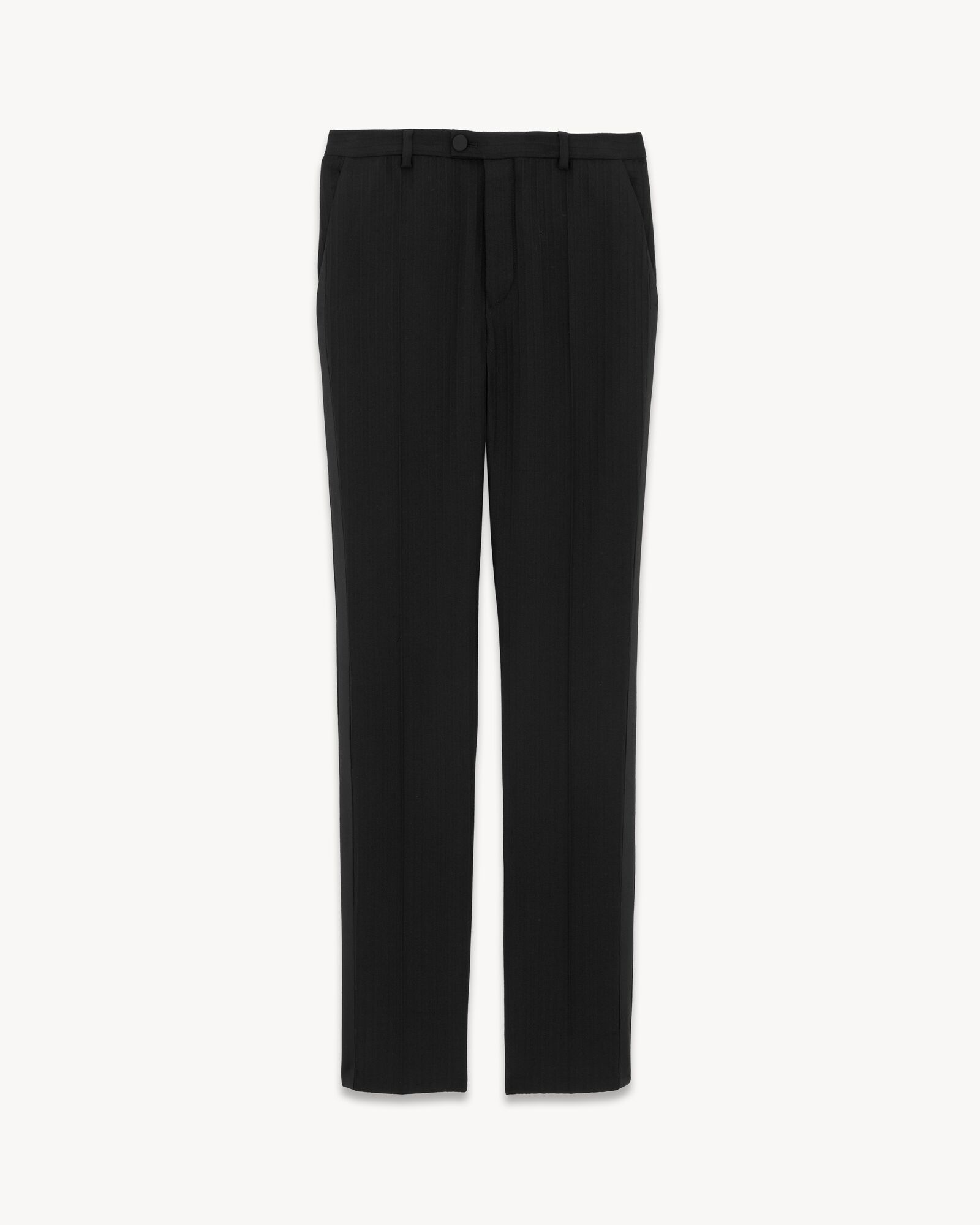 Highwaisted tuxedo pants in raisedstripe wool Saint Laurent