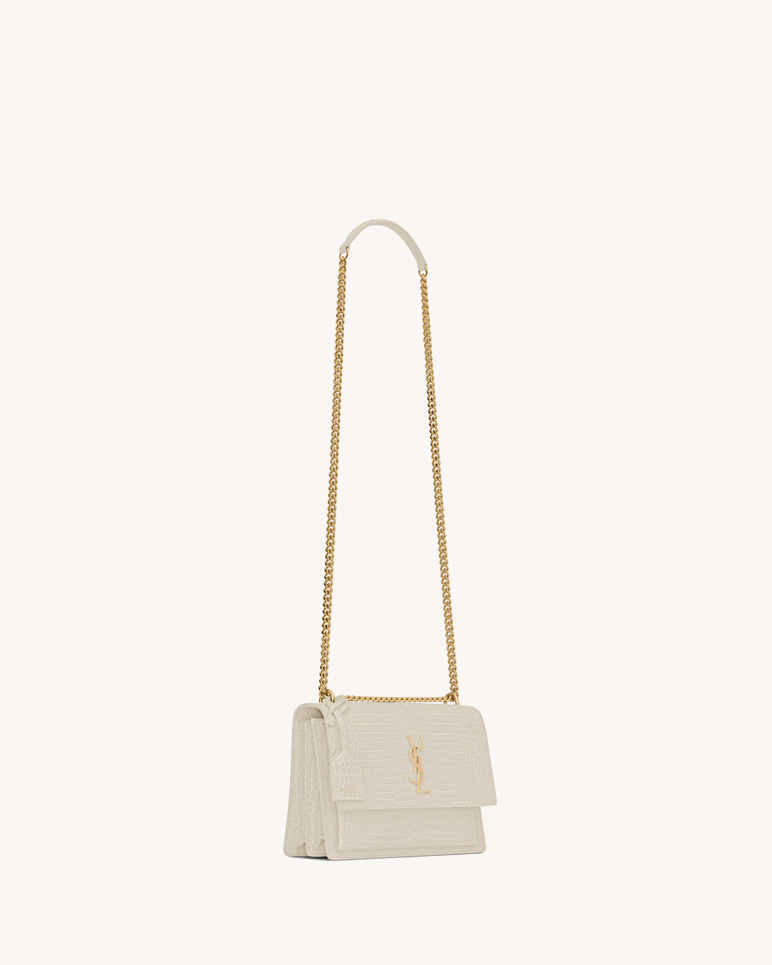 SUNSET MEDIUM IN CROCODILE-EMBOSSED LEATHER